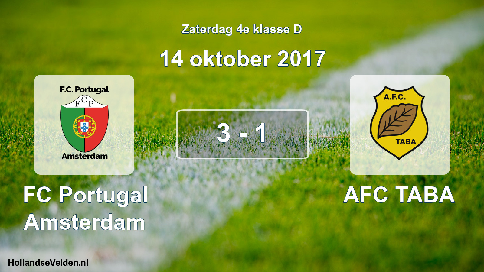Total number of matches played: FC Portugal Amsterdam - AFC TABA 3 - 1 (14 October 2017)