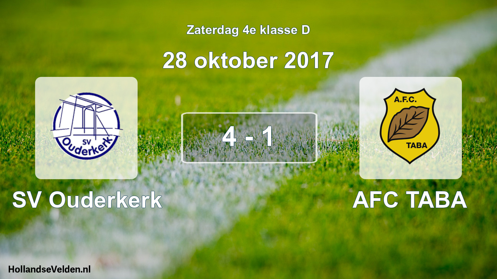 Total number of matches played: SV Ouderkerk - AFC TABA 4 - 1 (28 October 2017)