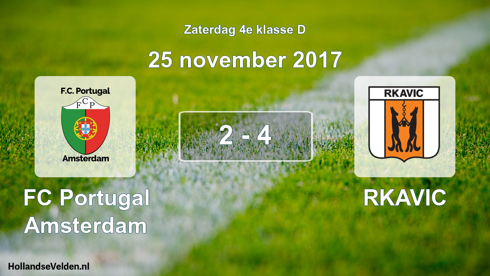 Total number of matches played: FC Portugal Amsterdam - RKAVIC 2 - 4 (25 November 2017)