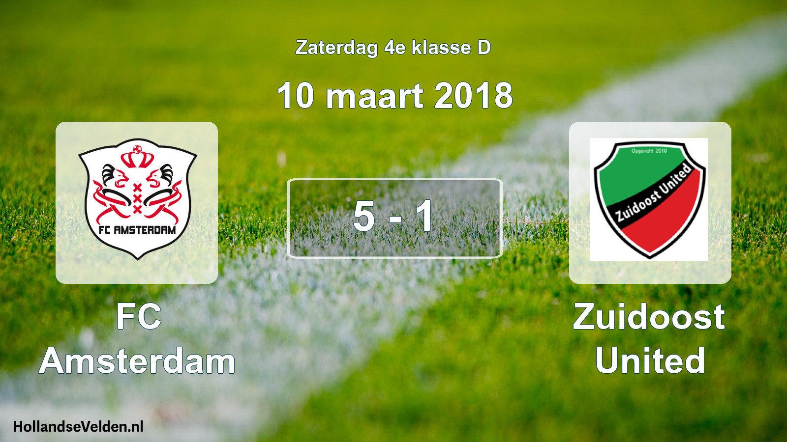 Total number of matches played: FC Amsterdam - Zuidoost United 5 - 1 (10 March 2018)
