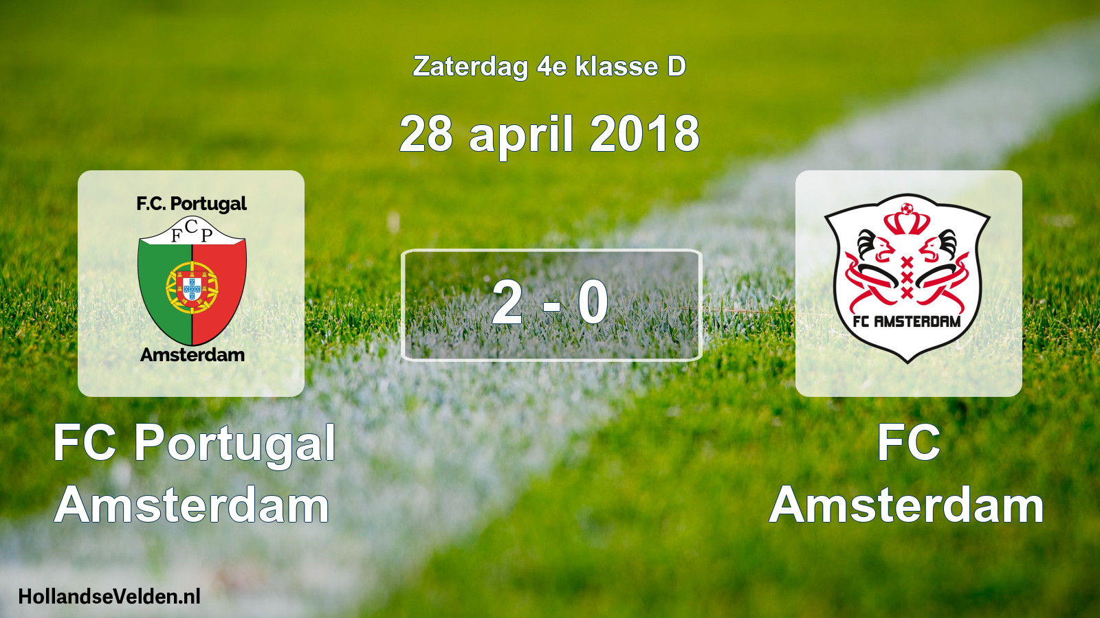 Total number of matches played: FC Portugal Amsterdam - FC Amsterdam 2 - 0 (28 April 2018)