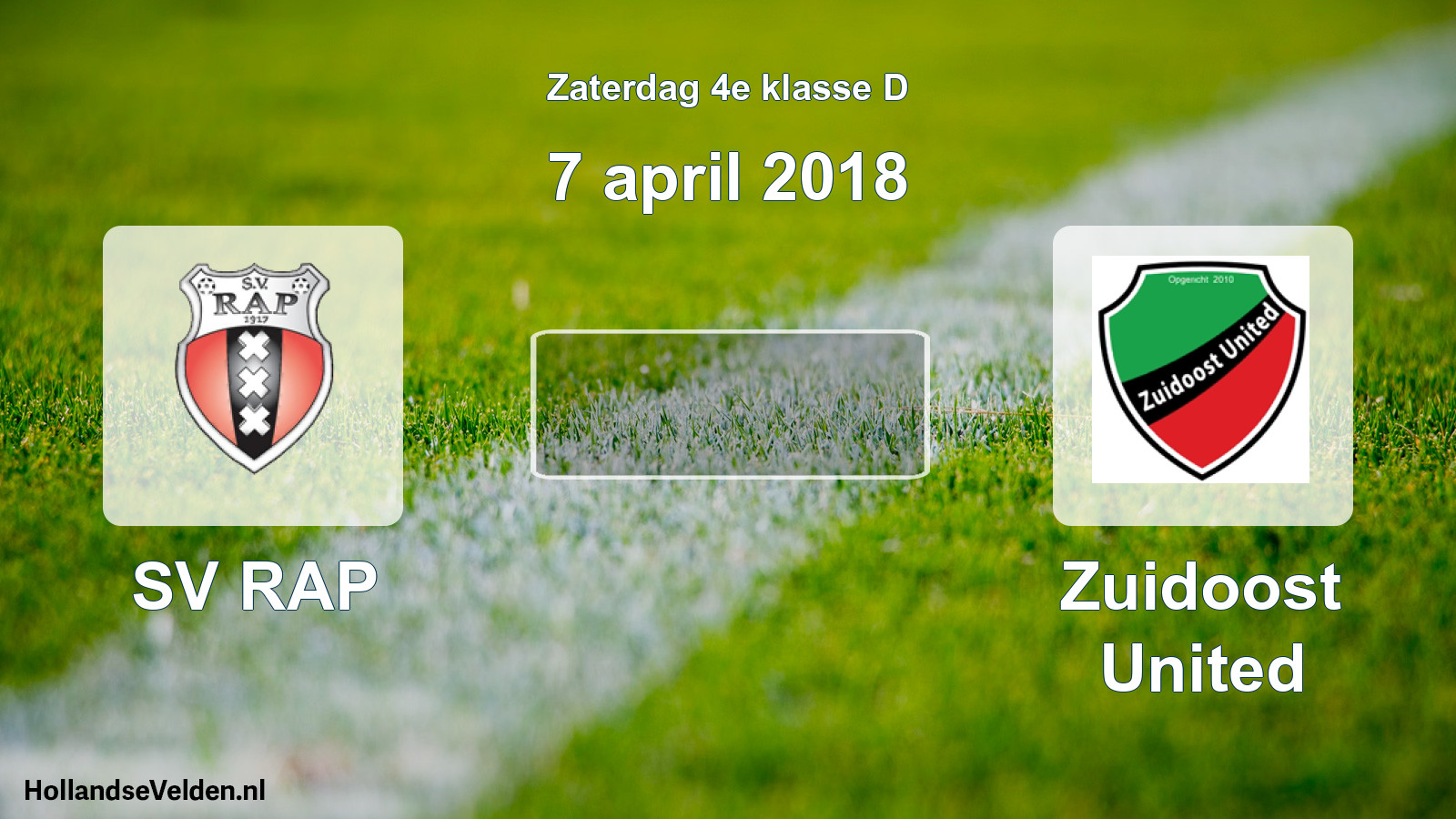 Scheduled Match: SV RAP - Zuidoost United (7 April 2018)