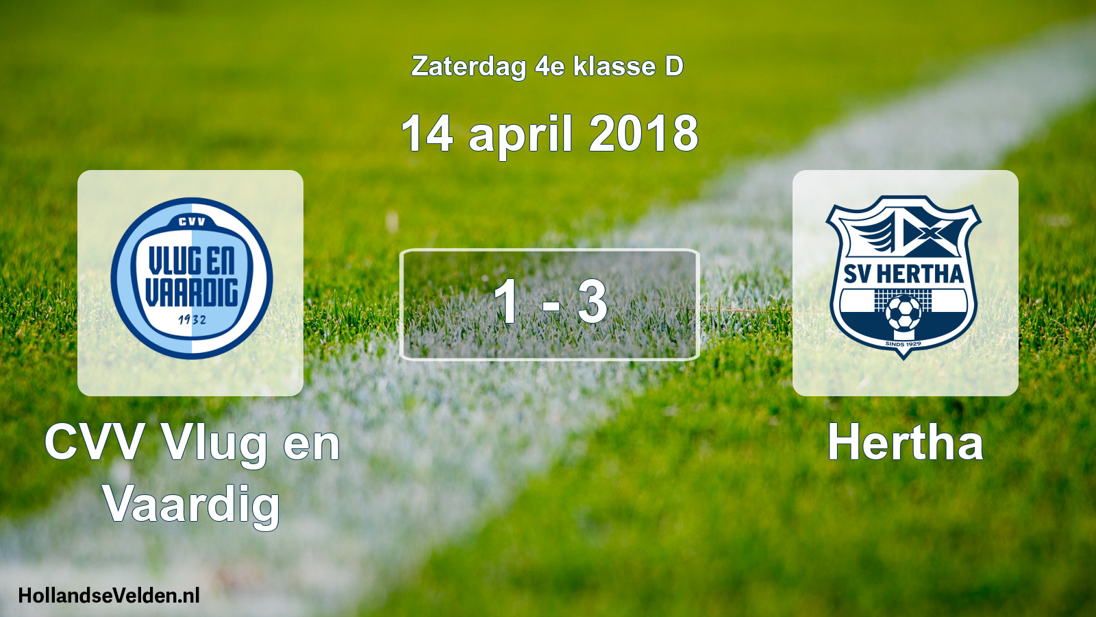 Total number of matches played: CVV Vlug en Vaardig - Hertha 1 - 3 (14 April 2018)