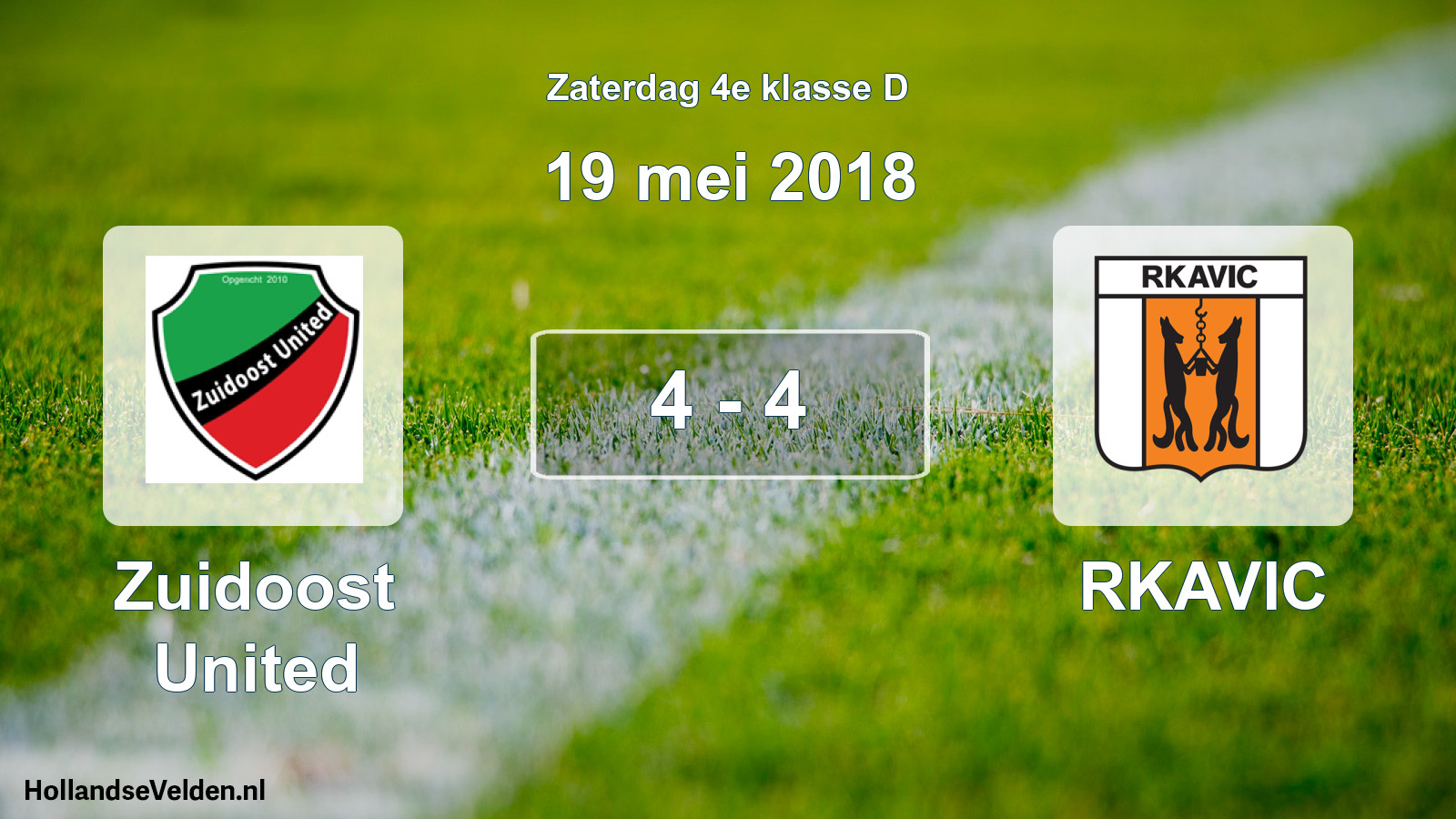 Total number of matches played: Zuidoost United - RKAVIC 4 - 4 (19 May 2018)