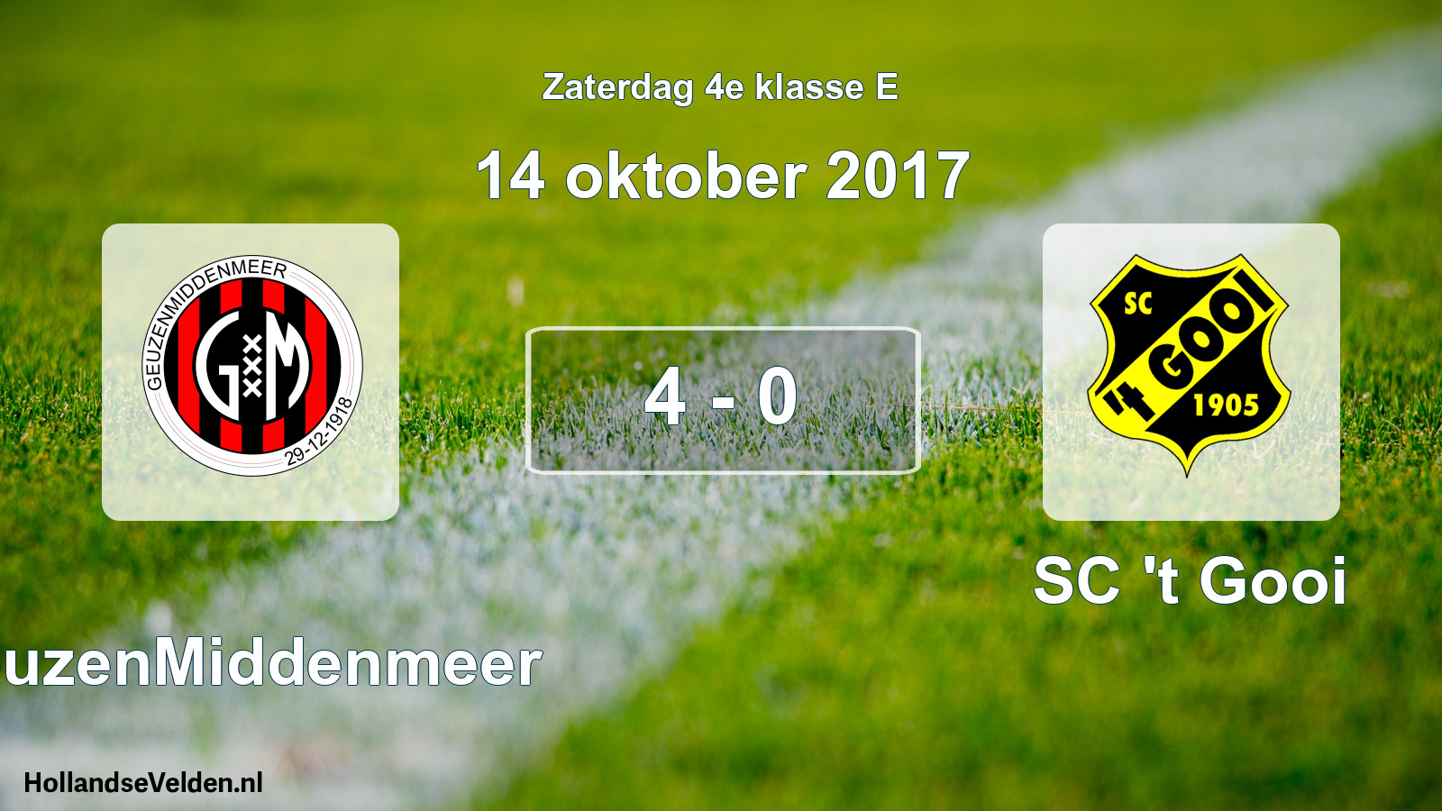 Total number of matches played: GeuzenMiddenmeer - SC 't Gooi 4 - 0 (14 October 2017)