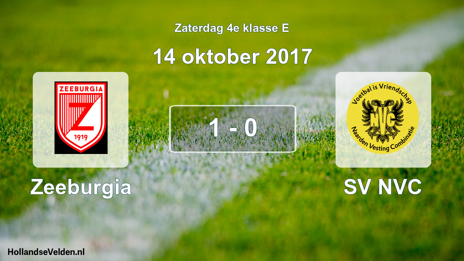 Total number of matches played: Zeeburgia - SV NVC 1 - 0 (14 October 2017)
