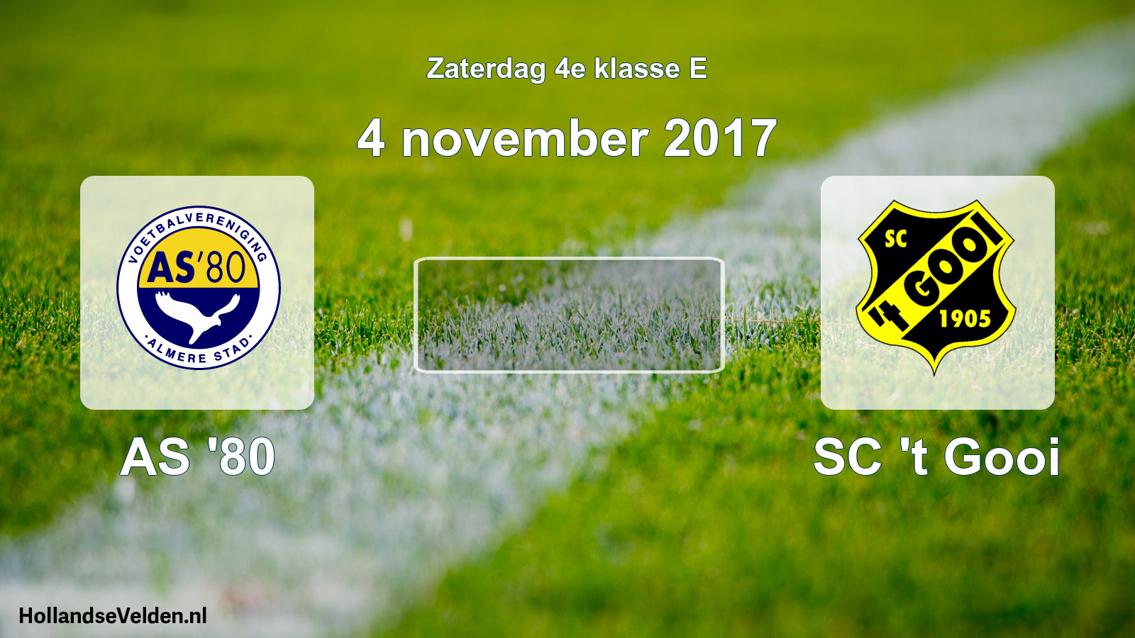 Scheduled Match: AS '80 - SC 't Gooi (4 November 2017)