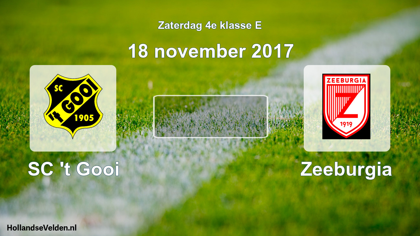 Scheduled Match: SC 't Gooi - Zeeburgia (18 November 2017)