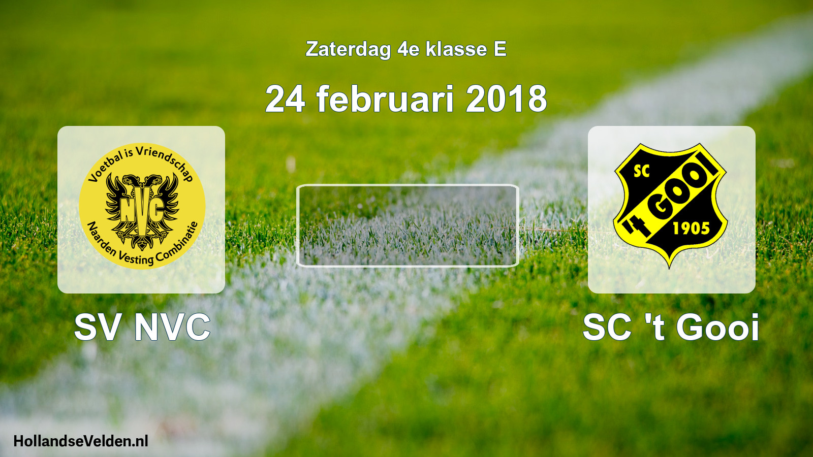Scheduled Match: SV NVC - SC 't Gooi (24 February 2018)
