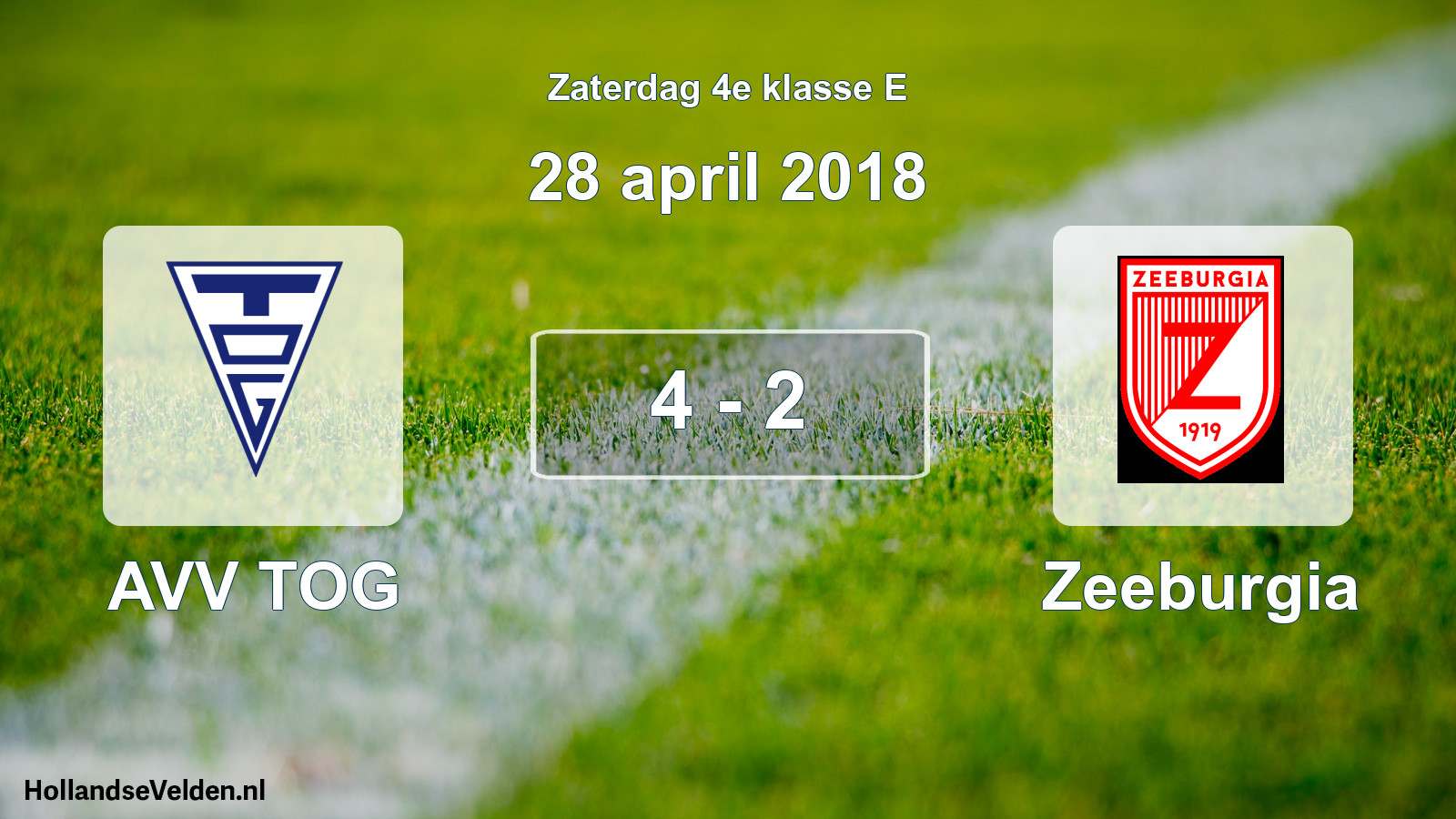 Total number of matches played: AVV TOG - Zeeburgia 4 - 2 (28 April 2018)