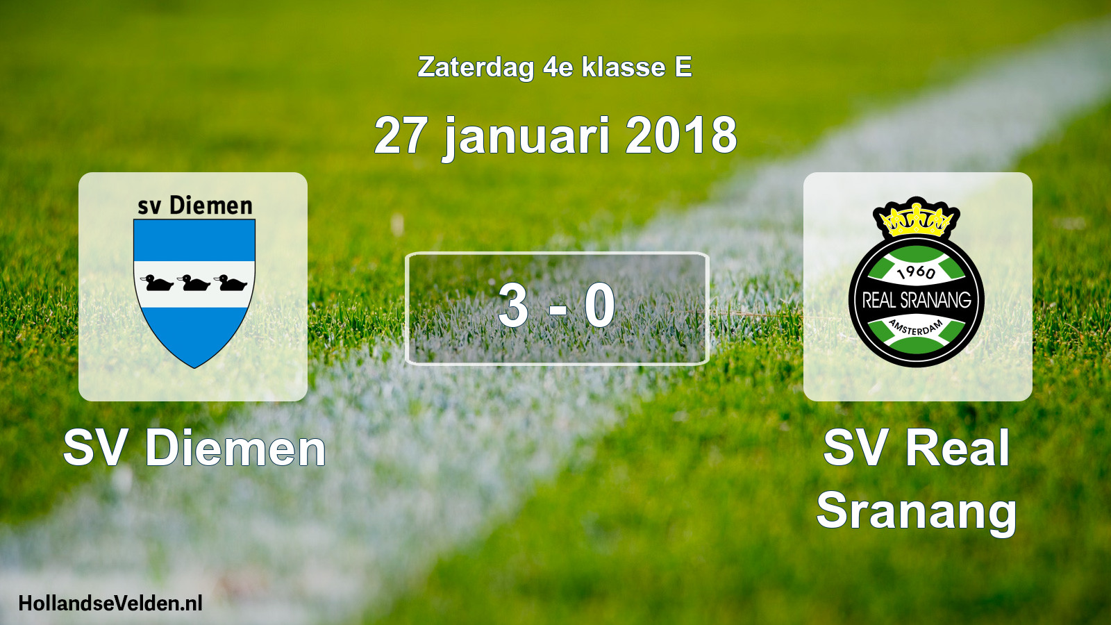 Total number of matches played: SV Diemen - SV Real Sranang 3 - 0 (27 January 2018)