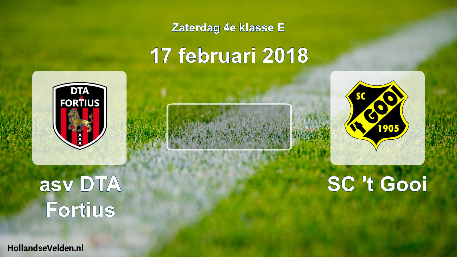Scheduled Match: asv DTA Fortius - SC 't Gooi (17 February 2018)
