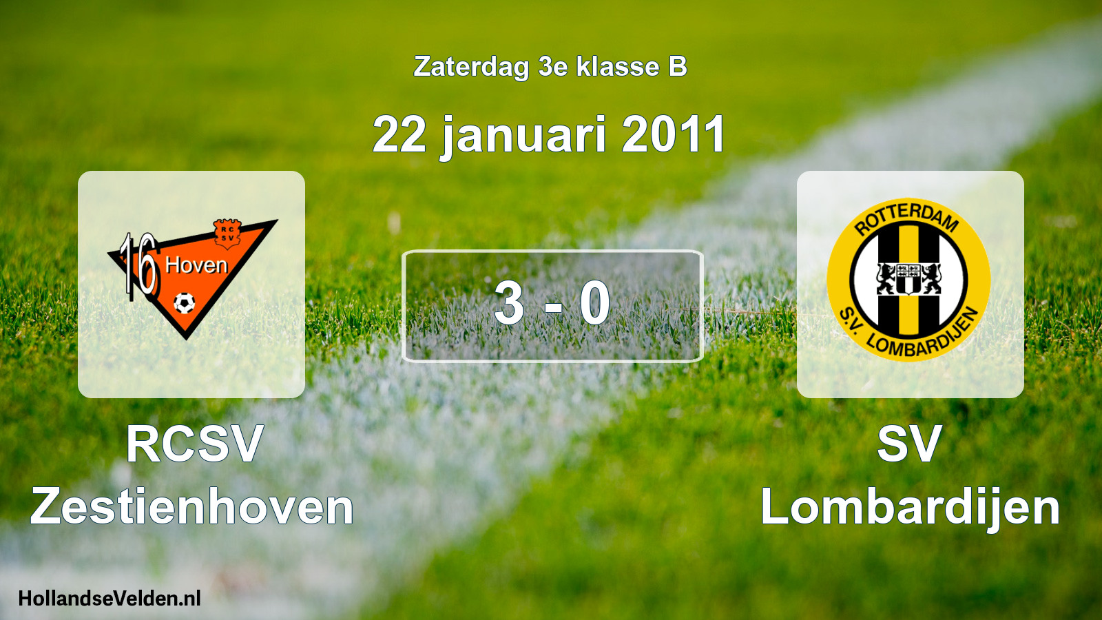 Total number of matches played: RCSV Zestienhoven - SV Lombardijen 3 - 0 (22 January 2011)