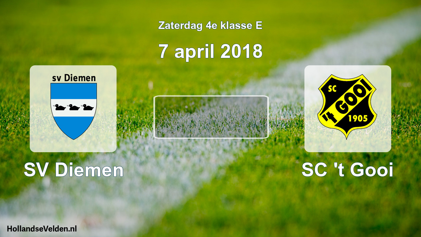Scheduled Match: SV Diemen - SC 't Gooi (7 April 2018)