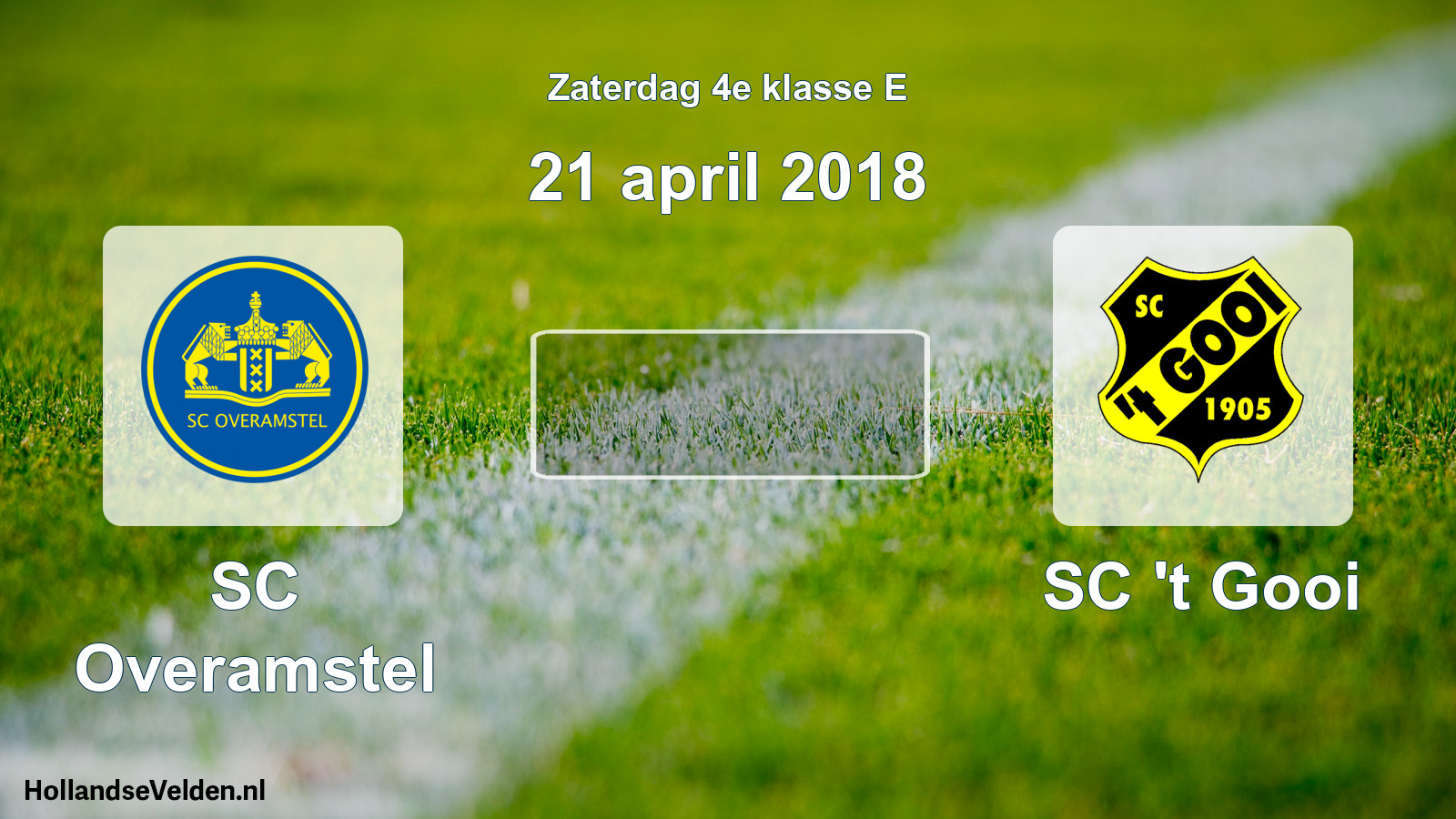 Scheduled Match: SC Overamstel - SC 't Gooi (21 April 2018)