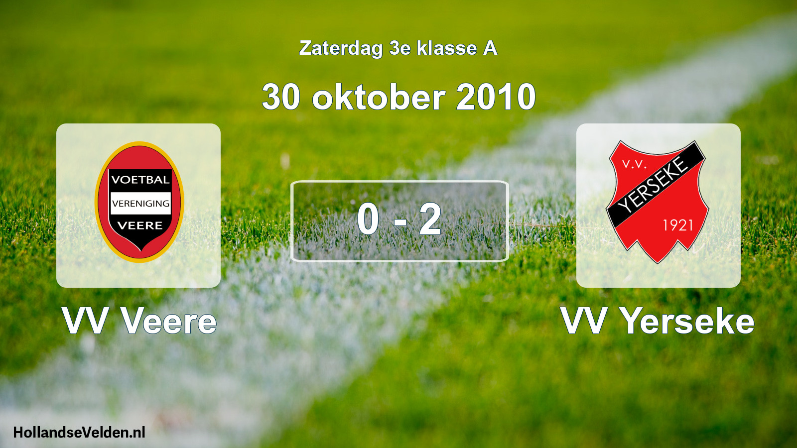 Total number of matches played: VV Veere - VV Yerseke 0 - 2 (30 October 2010)