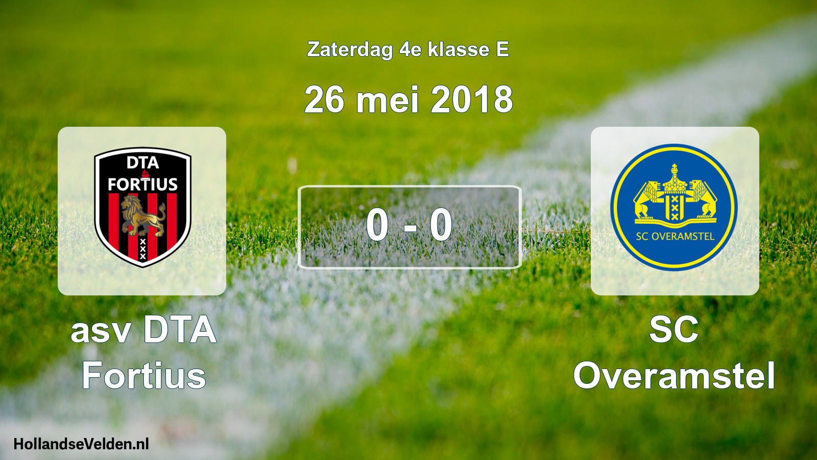 Total number of matches played: asv DTA Fortius - SC Overamstel 0 - 0 (26 May 2018)