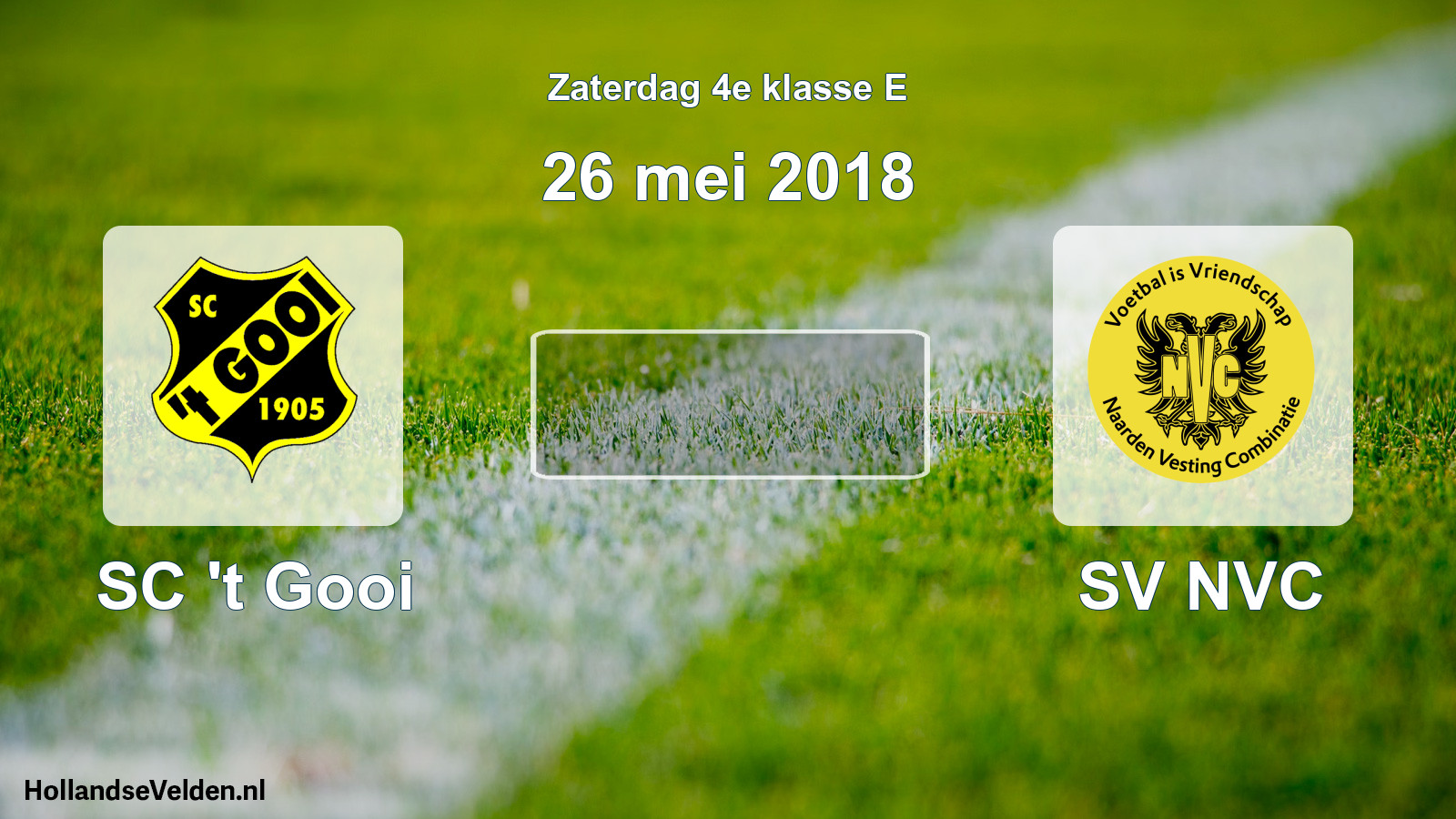 Scheduled Match: SC 't Gooi - SV NVC (26 May 2018)