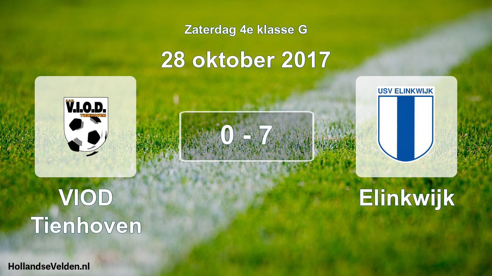 Total number of matches played: VIOD Tienhoven - Elinkwijk 0 - 7 (28 October 2017)