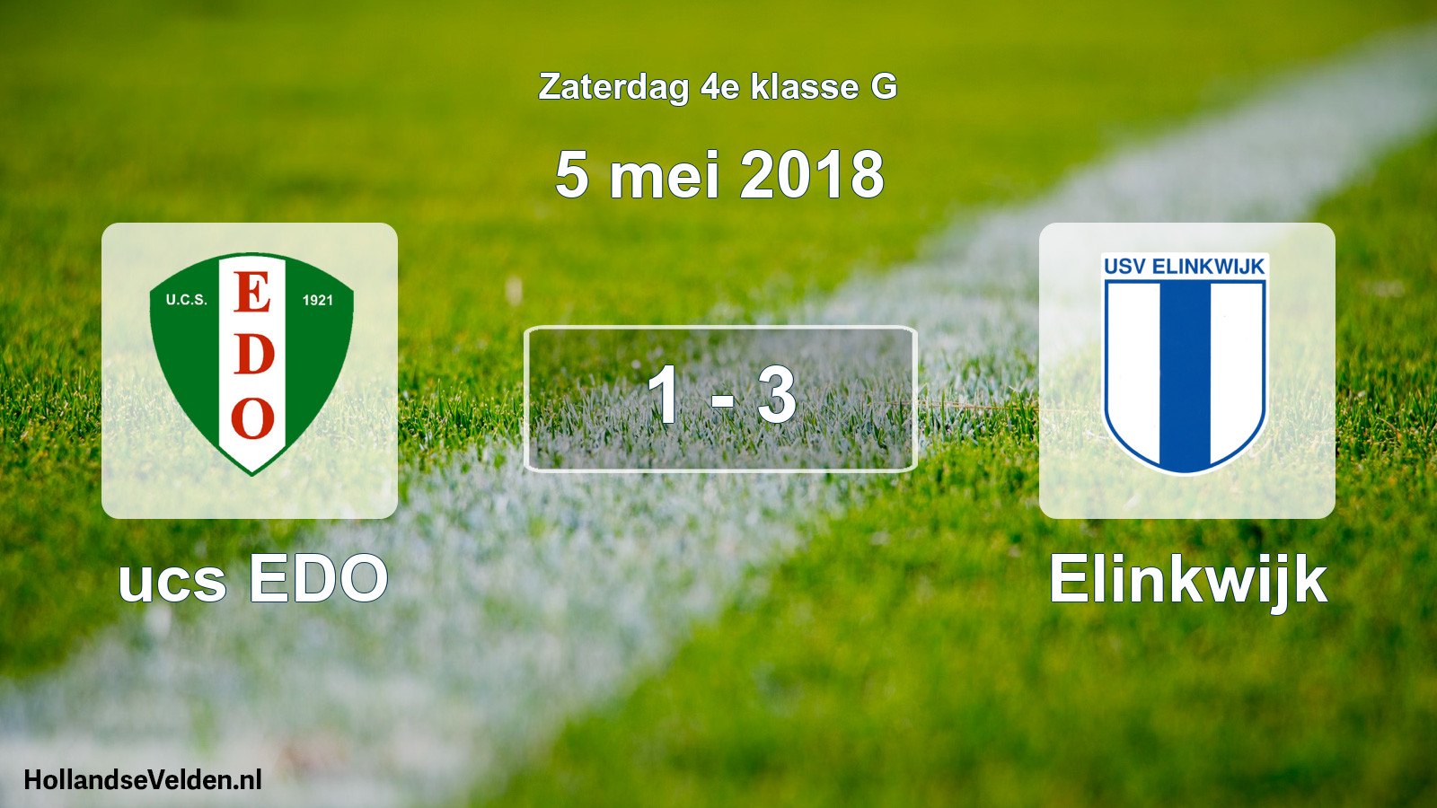 Total number of matches played: ucs EDO - Elinkwijk 1 - 3 (5 May 2018)