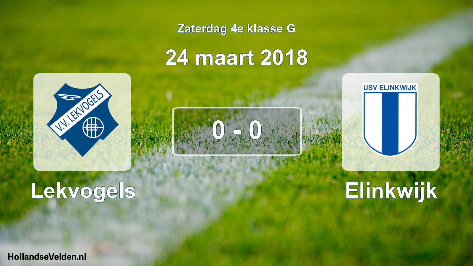 Total number of matches played: Lekvogels - Elinkwijk 0 - 0 (24 March 2018)