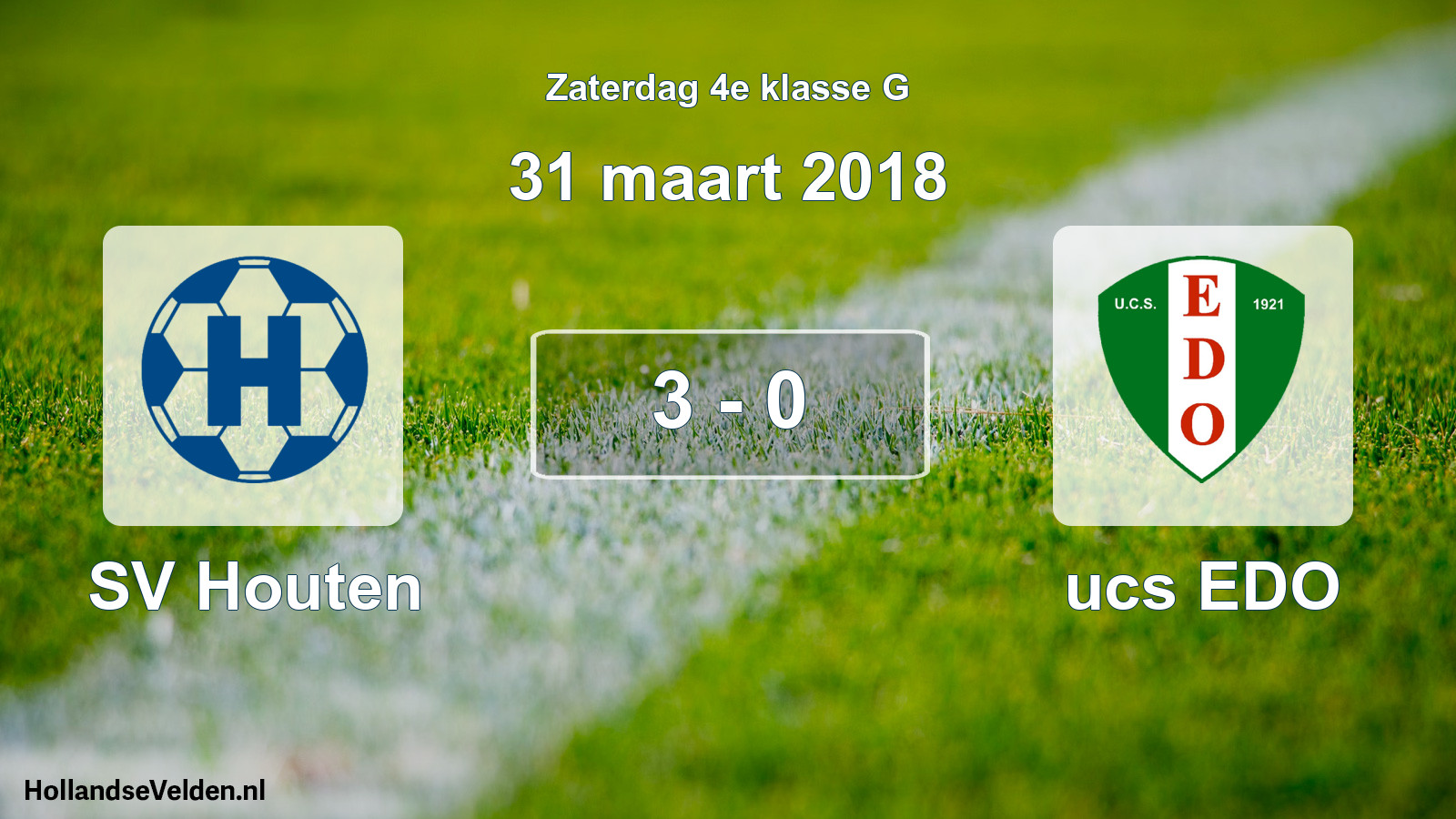Total number of matches played: SV Houten - ucs EDO 3 - 0 (31 March 2018)