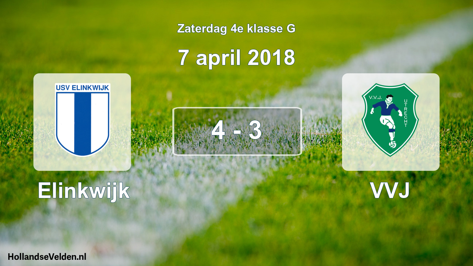 Total number of matches played: Elinkwijk - VVJ 4 - 3 (7 April 2018)