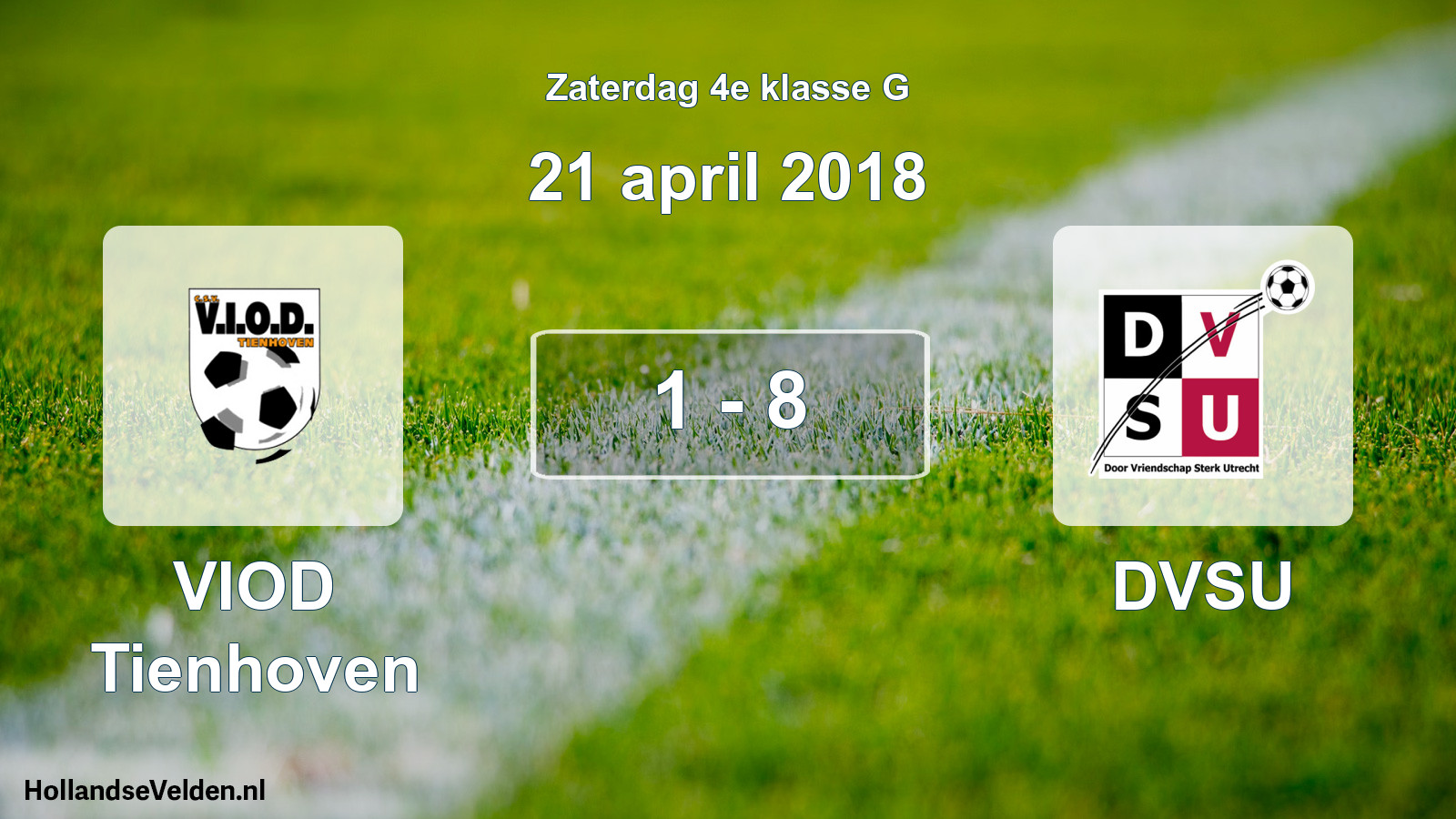 Total number of matches played: VIOD Tienhoven - DVSU 1 - 8 (21 April 2018)