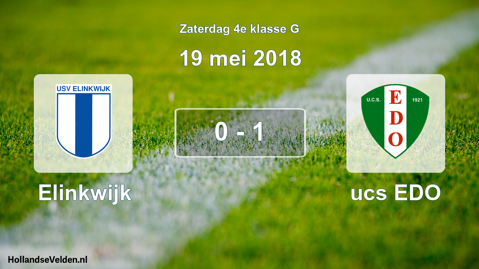 Total number of matches played: Elinkwijk - ucs EDO 0 - 1 (19 May 2018)