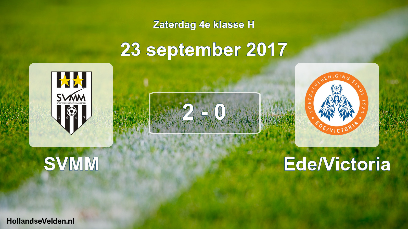 Total number of matches played: SVMM - Ede/Victoria 2 - 0 (23 September 2017)