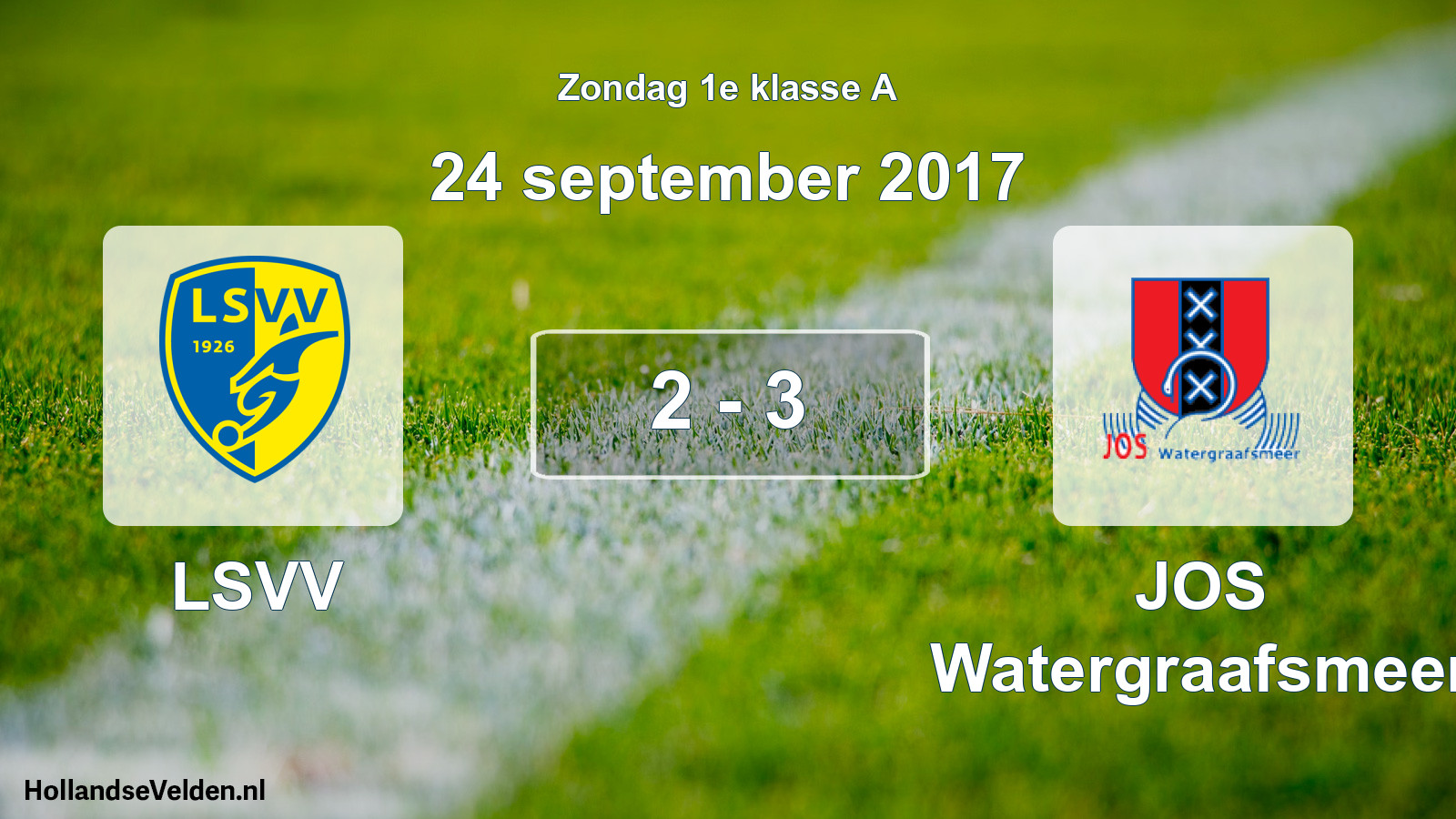 Total number of matches played: LSVV - JOS Watergraafsmeer 2 - 3 (24 September 2017)