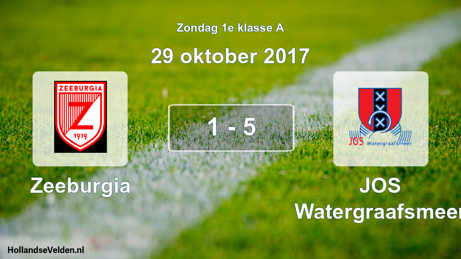 Total number of matches played: Zeeburgia - JOS Watergraafsmeer 1 - 5 (29 October 2017)