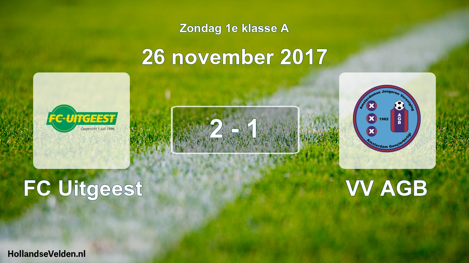 Total number of matches played: FC Uitgeest - VV AGB 2 - 1 (26 November 2017)