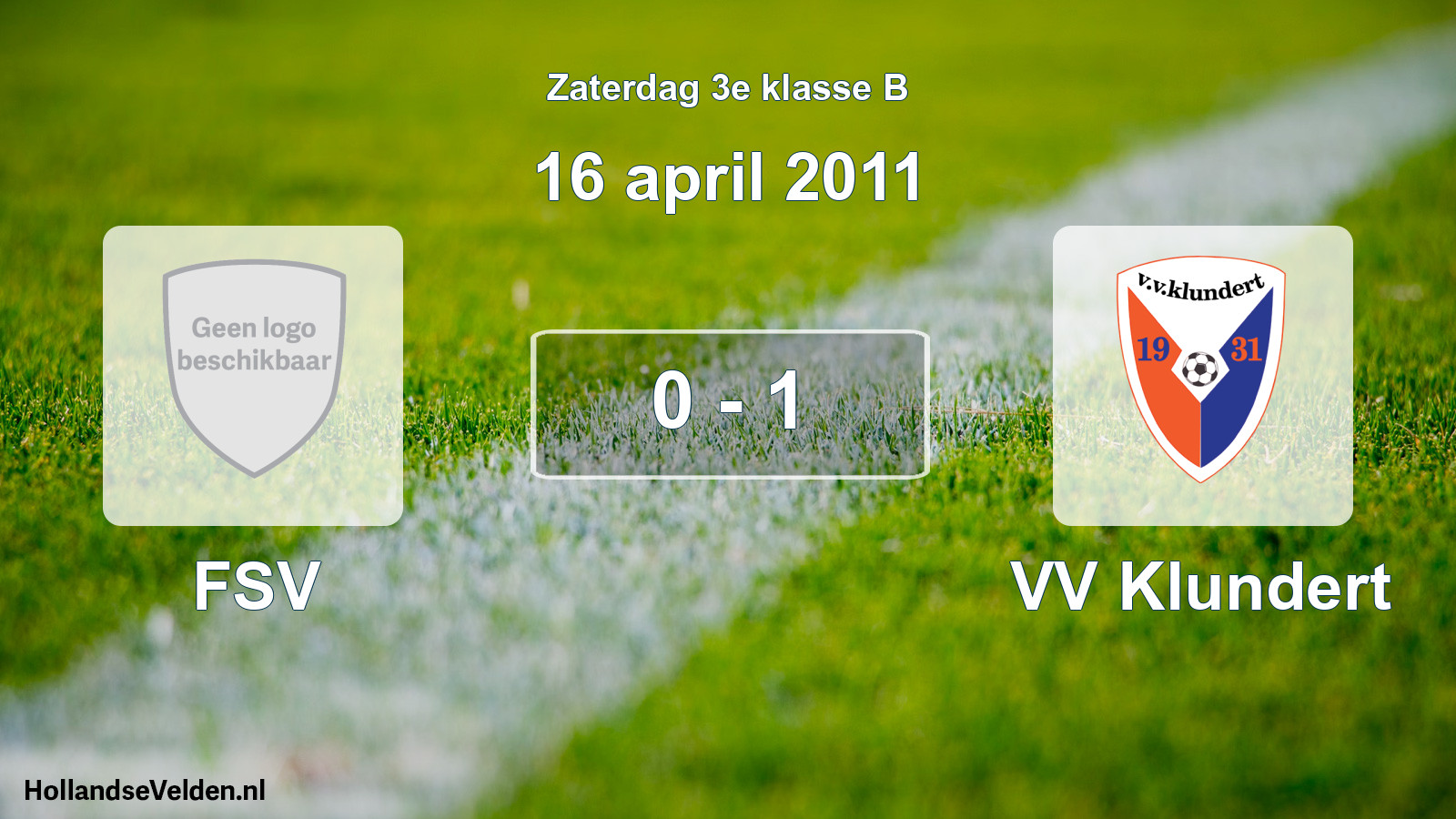 Total number of matches played: FSV - VV Klundert 0 - 1 (16 April 2011)