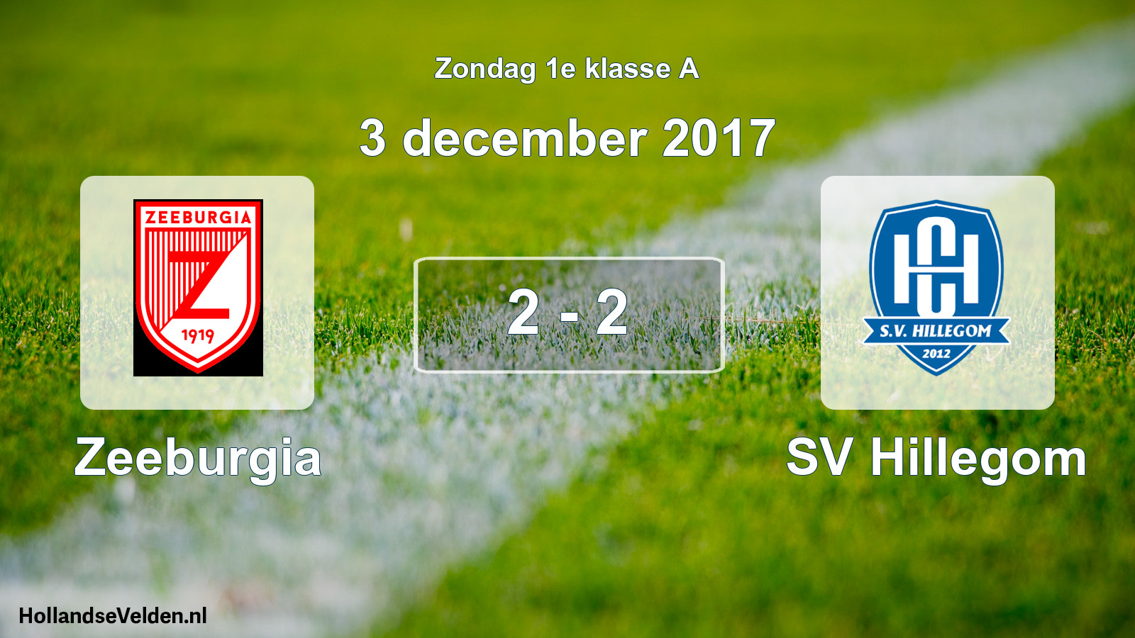Total number of matches played: Zeeburgia - SV Hillegom 2 - 2 (3 December 2017)