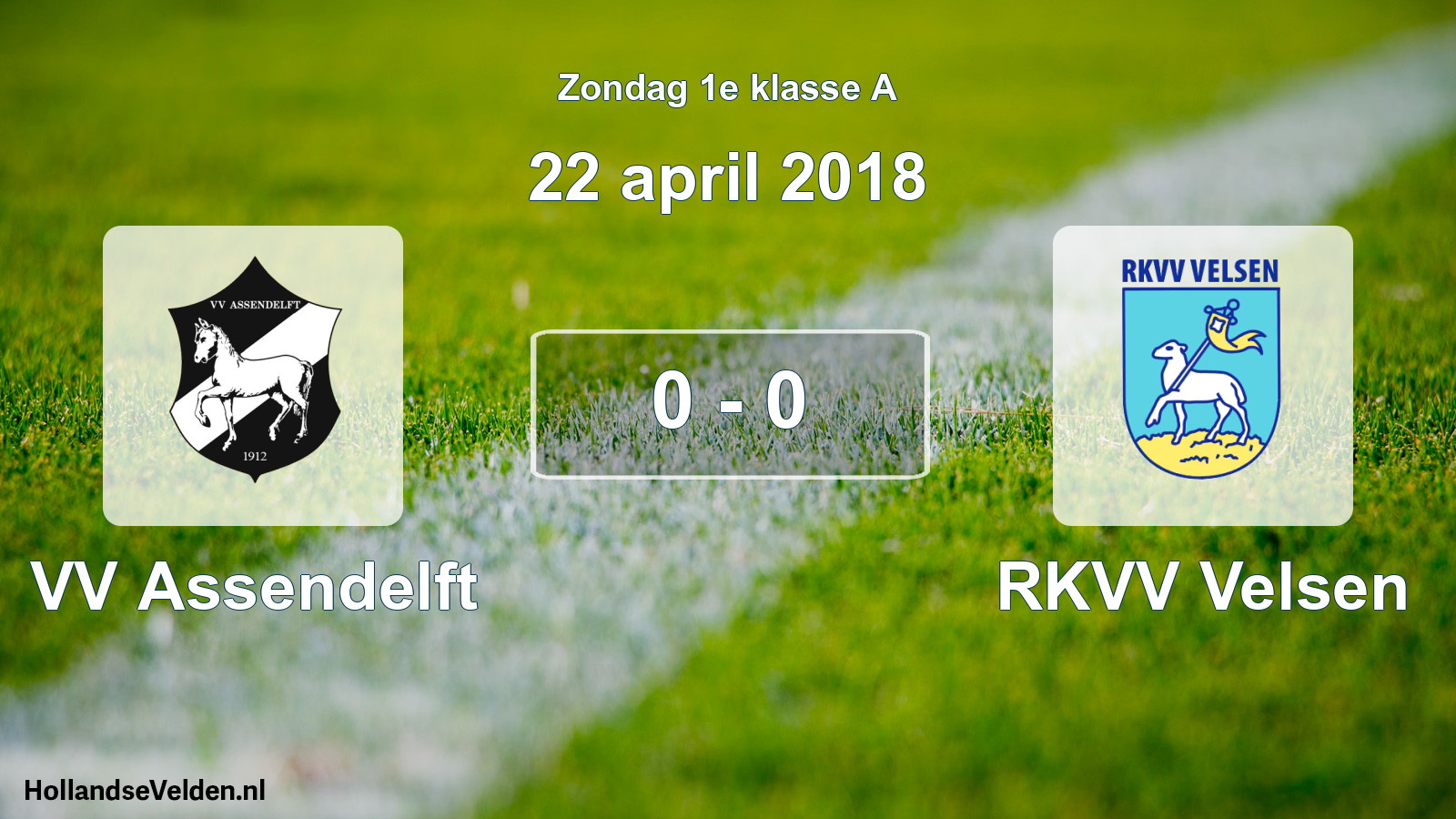 Total number of matches played: VV Assendelft - RKVV Velsen 0 - 0 (22 April 2018)