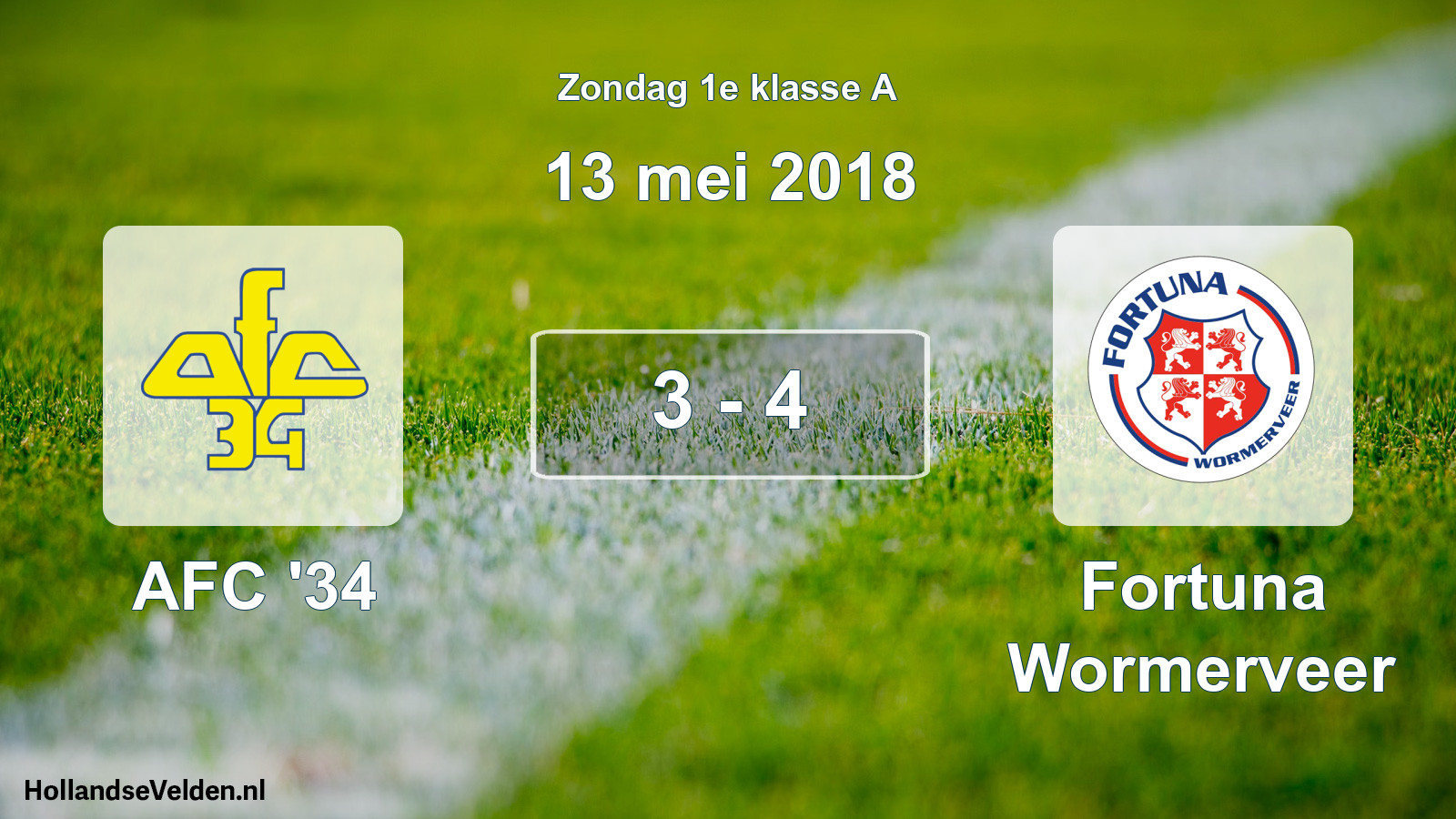 Total number of matches played: AFC '34 - Fortuna Wormerveer 3 - 4 (13 May 2018)