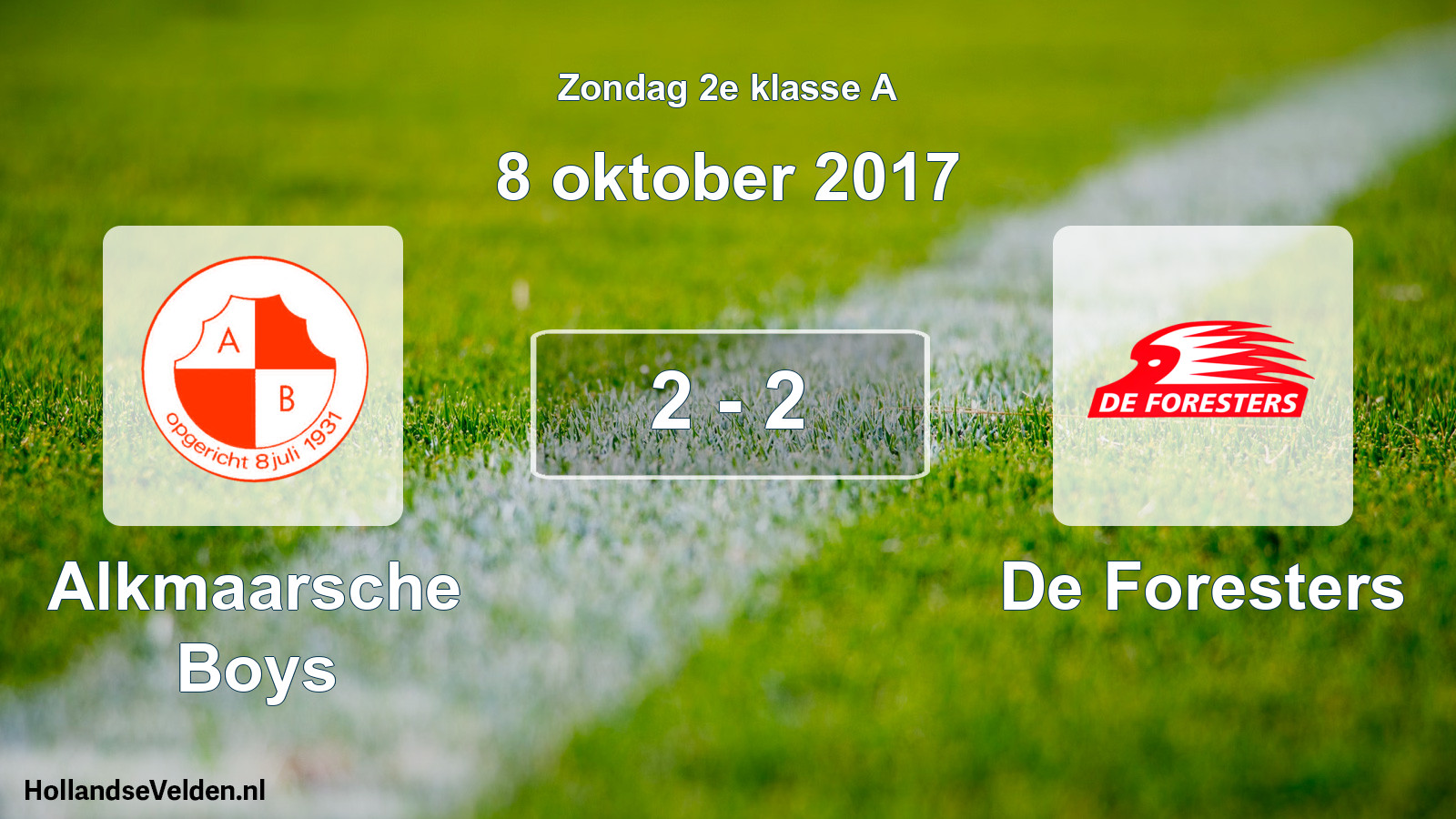 Total number of matches played: Alkmaarsche Boys - De Foresters 2 - 2 (8 October 2017)