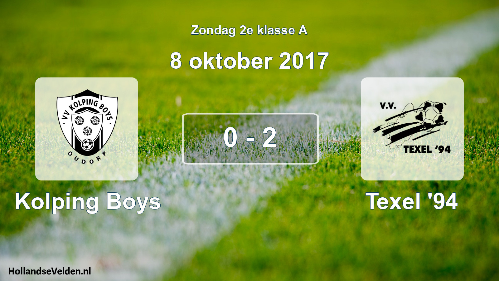 Total number of matches played: Kolping Boys - Texel '94 0 - 2 (8 October 2017)