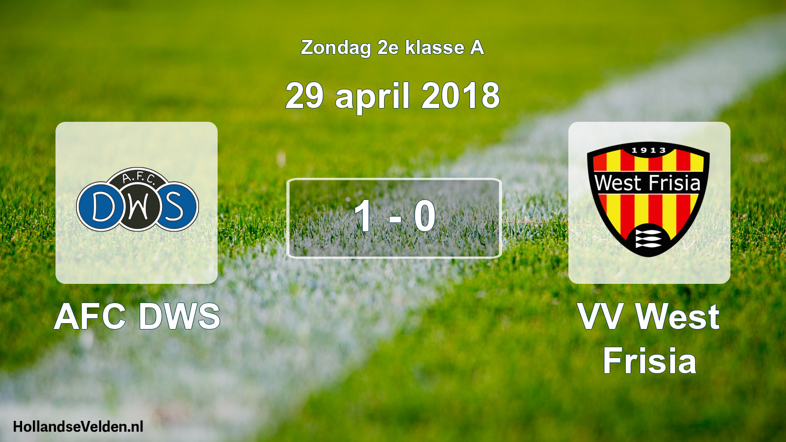 Total number of matches played: AFC DWS - VV West Frisia 1 - 0 (29 April 2018)