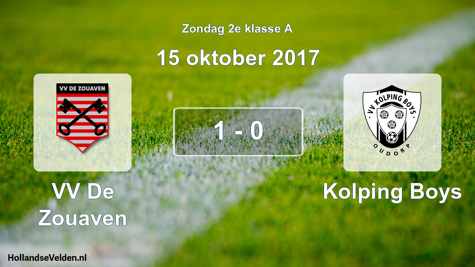 Total number of matches played: VV De Zouaven - Kolping Boys 1 - 0 (15 October 2017)