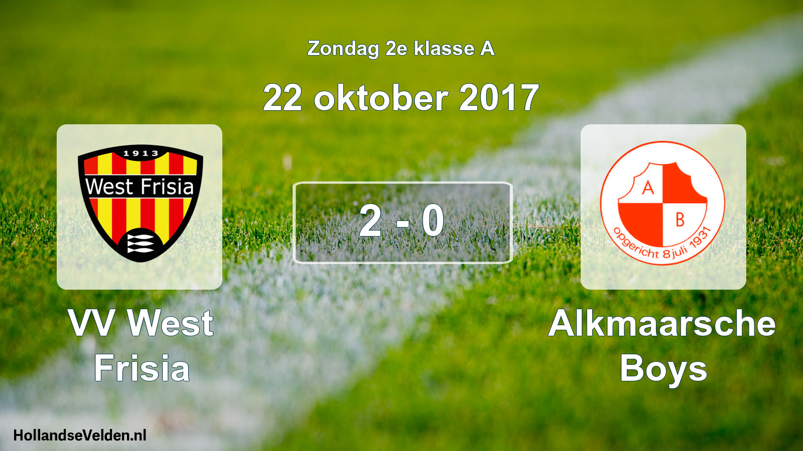 Total number of matches played: VV West Frisia - Alkmaarsche Boys 2 - 0 (22 October 2017)