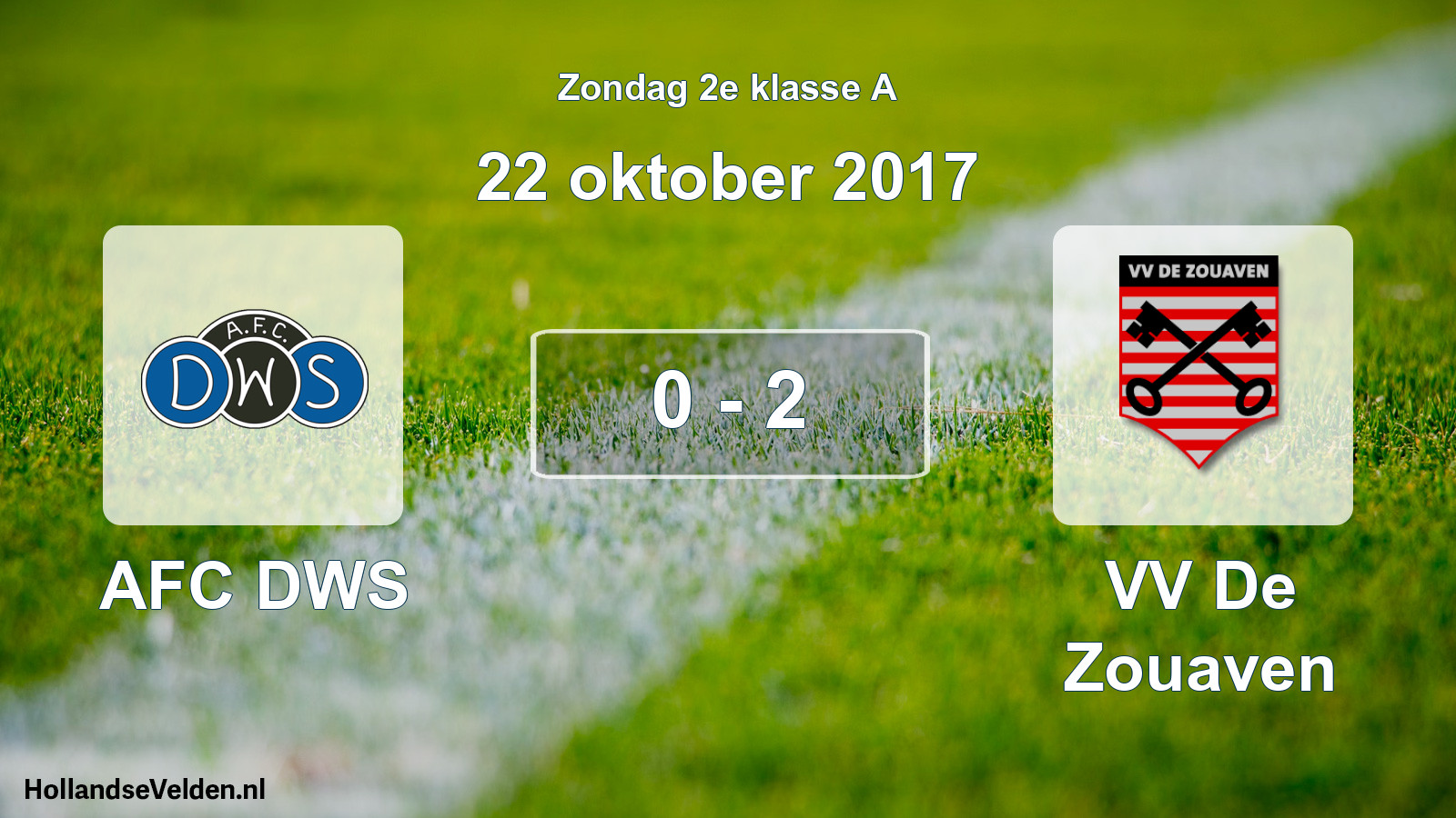 Total number of matches played: AFC DWS - VV De Zouaven 0 - 2 (22 October 2017)