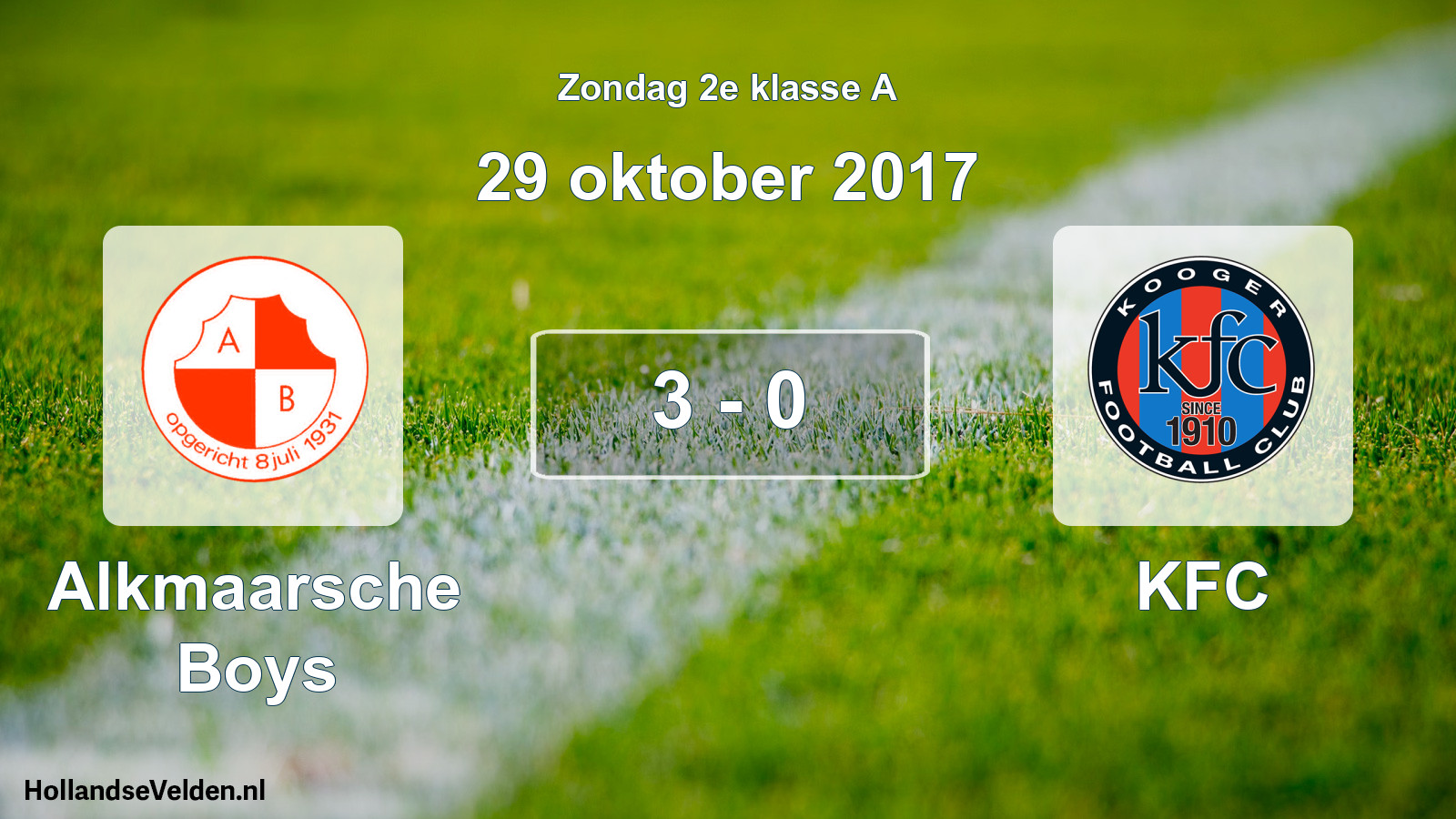 Total number of matches played: Alkmaarsche Boys - KFC 3 - 0 (29 October 2017)