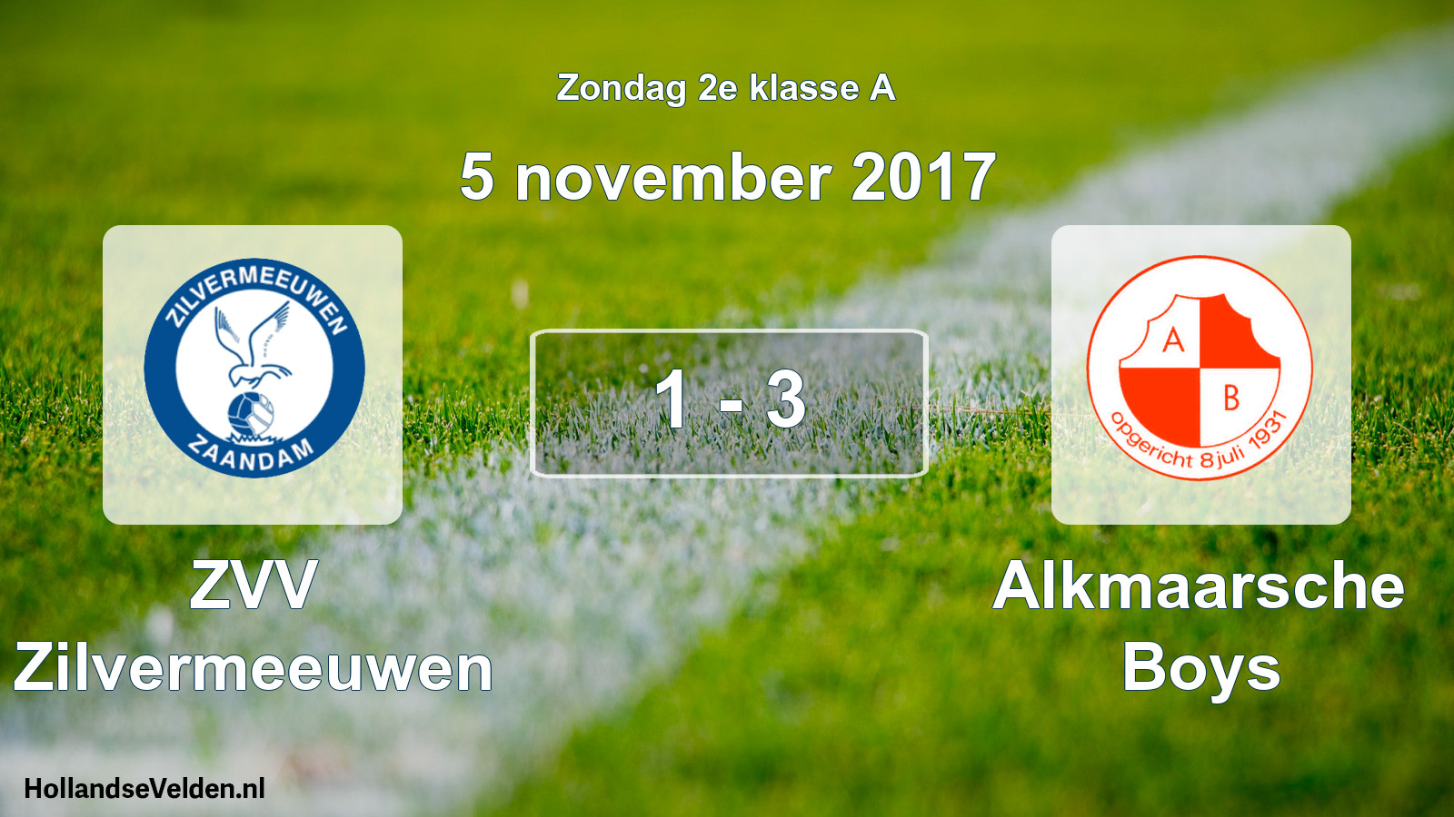 Total number of matches played: ZVV Zilvermeeuwen - Alkmaarsche Boys 1 - 3 (5 November 2017)