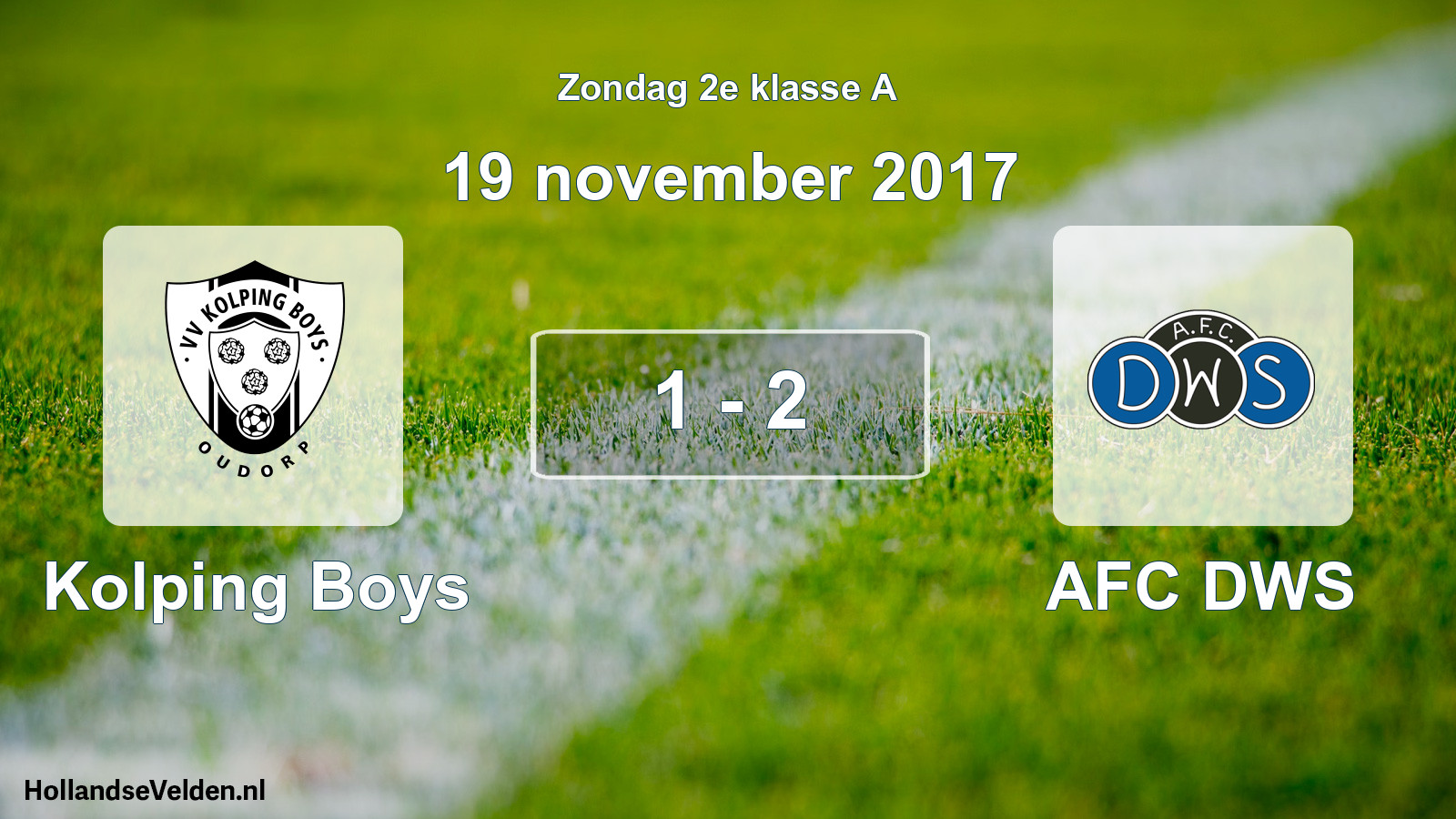 Total number of matches played: Kolping Boys - AFC DWS 1 - 2 (19 November 2017)