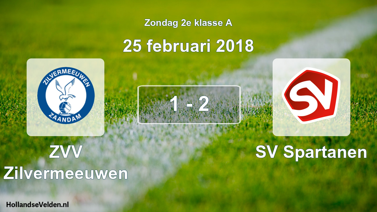 Total number of matches played: ZVV Zilvermeeuwen - SV Spartanen 1 - 2 (25 February 2018)