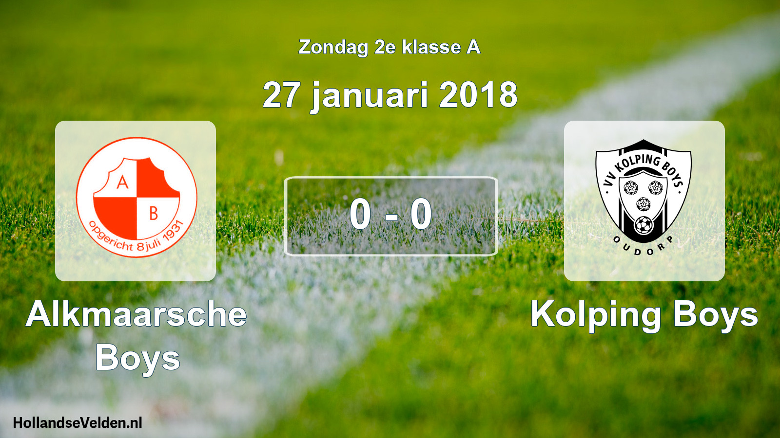 Total number of matches played: Alkmaarsche Boys - Kolping Boys 0 - 0 (27 January 2018)