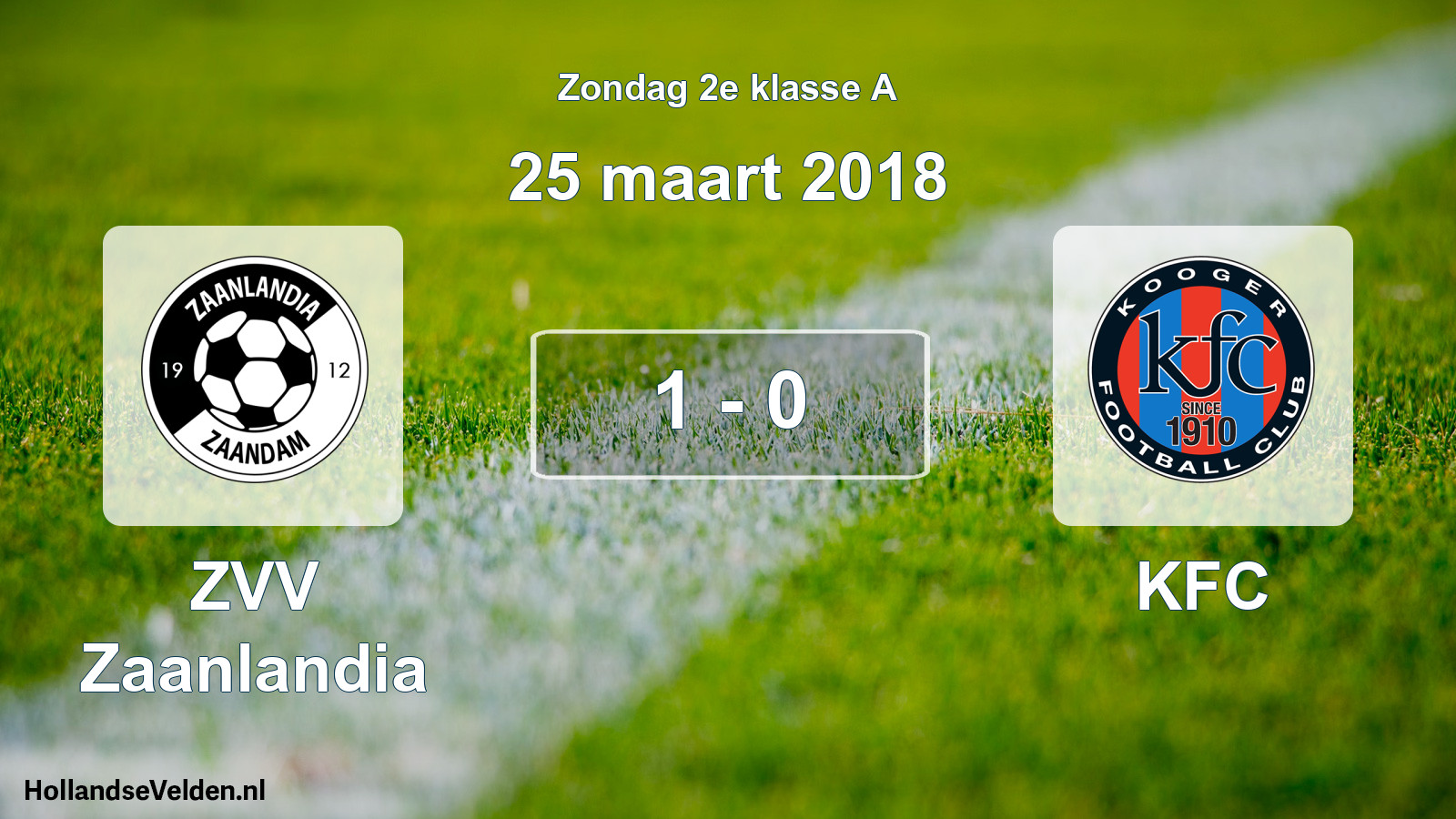 Total number of matches played: ZVV Zaanlandia - KFC 1 - 0 (25 March 2018)