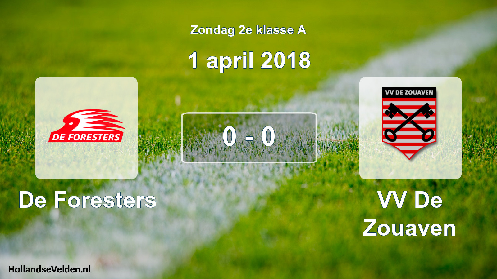 Total number of matches played: De Foresters - VV De Zouaven 0 - 0 (1 April 2018)